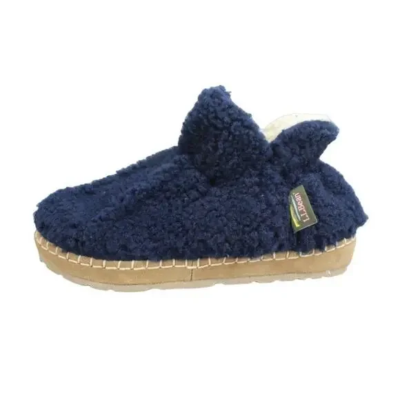 LL Bean Cozy Slipper Women Booties Shoes Size 7 Blue Pile Sherpa Fleece #507186 - Picture 8 of 8